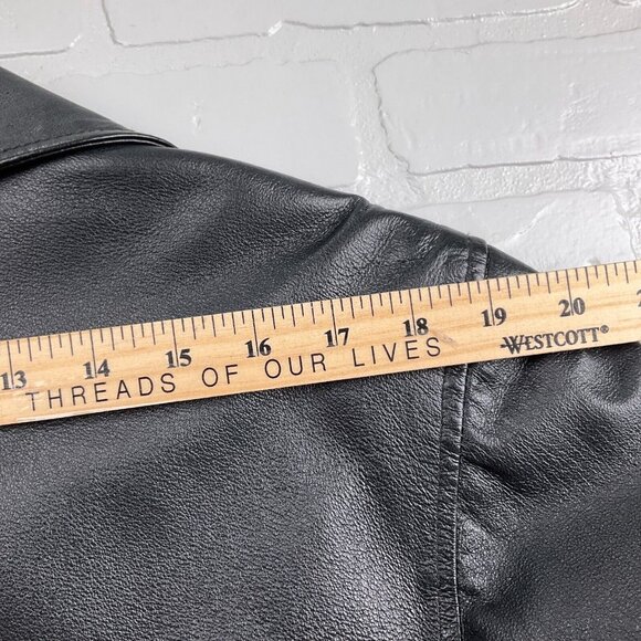 Middlebrook Park Jacket Men Small Black Leather Anorak Zip Retro Coat‎ Casual - Picture 11 of 14